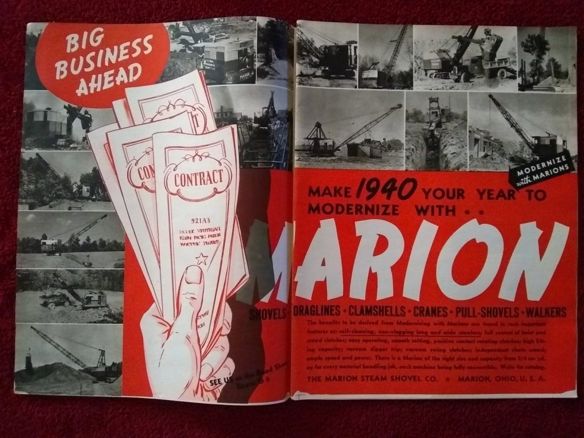 Vintage 1940 Marion Steam Shovel Company, Marion, Ohio 2 Page Vintage