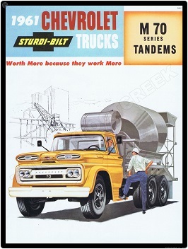 Vintage Look 1961 Chevrolet M-70 Heavy Truck Collectible Metal Sign