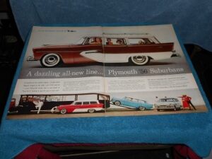 Plymouth Suburban 1956 Original Two Page Collectible Advertisement