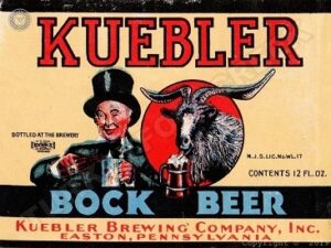 Vintage Look Kuebler Bock Beer Collectible Metal Sign, Easton, Pennsylvania