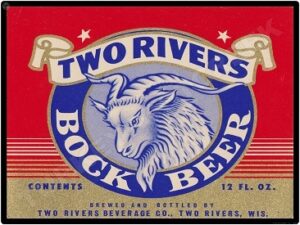 Two Rivers Bock Beer Vintage Look Collectible Metal Sign
