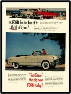 Collectible 1950 Ford Automobiles Vintage Look New Metal Sign: Ford Convertibles Pictured