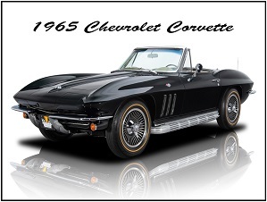 Collectible 1965 Chevrolet Corvette Convertible New Metal Sign