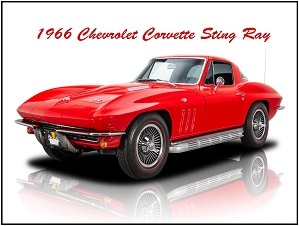 Collectible 1966 Chevrolet Corvette New Metal Sign