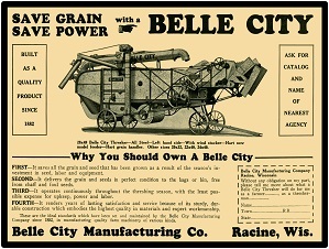 Vintage Look Belle City Manufacturing Thresher New Metal Sign