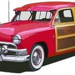1951 ford country squire woody wagon red