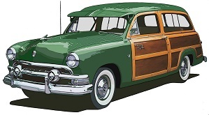 1951 Ford Country Squire Woody Station Wagon in Green