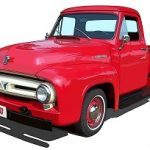 1953 ford f-100 pickup truck red