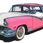 1956 ford fairlane crown victoria pink