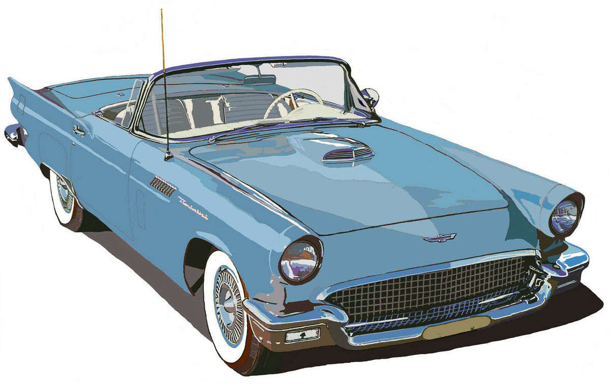 1957 Ford Thunderbird in Blue Collectible Metal Sign. 