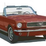 1966 ford mustang convertible in maroon