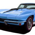 1967 corvette coupe blue