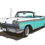 Ford 1959 Galaxie Sunliner turquoise