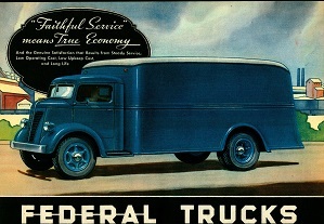 Federal Trucks Cab Over Engine COE Delivery Truck Collectible New Metal Sign