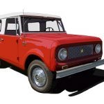 international harvester scout wagon in red