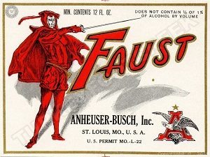 Faust Beer by Anheuser Busch Collectible New Metal Sign - Image 1