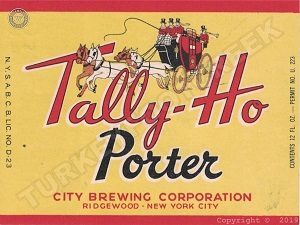 Tally-Ho Porter Beer Collectible New Metal Sign: Ridgewood, New York City - Image 1