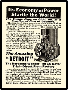 Detroit Engine Works New Metal Sign: Kerosene Engine, 2-20 Horsepower Pictured