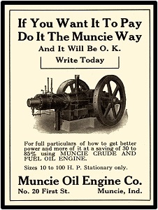 Muncie Oil Engine Company Collectible New Metal Sign: Muncie, Indiana