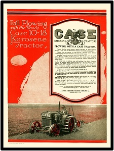 J. I. Case Threshing Machine Company Collectible New Metal Sign: Case 10-18 Tractor