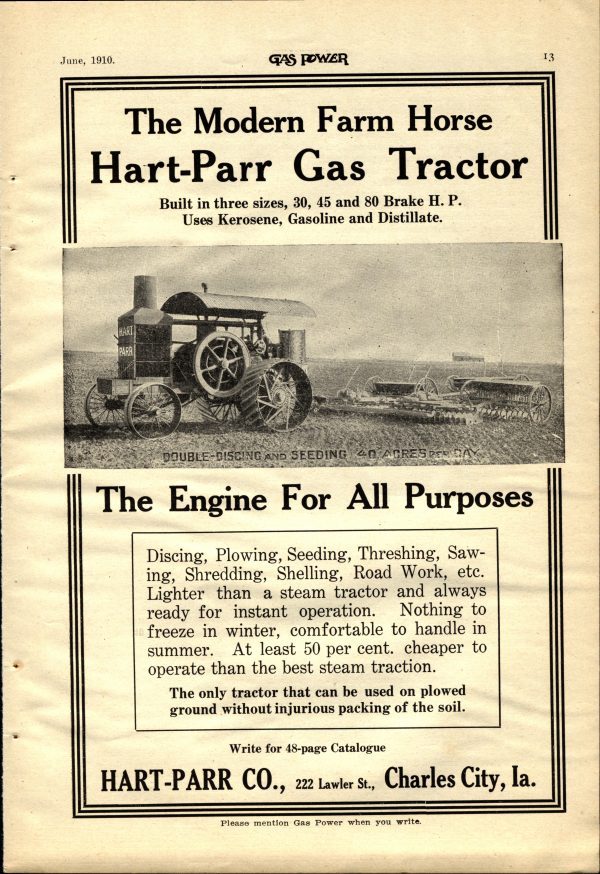 1910 Hart Parr Tractor Co. 12
