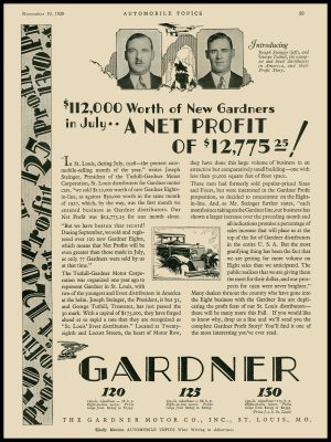 1928 Gardner Motor Cars Collectible Metal Sign: St. Louis, Missouri Dealership
