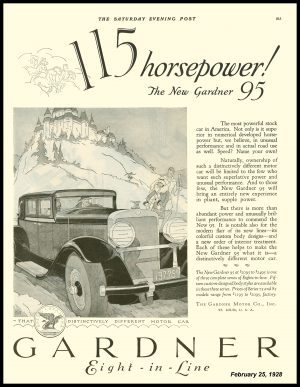 1928 Gardner Automobiles Collectible New Metal Sign: Gardner 95 Model - St. Louis, Missouri