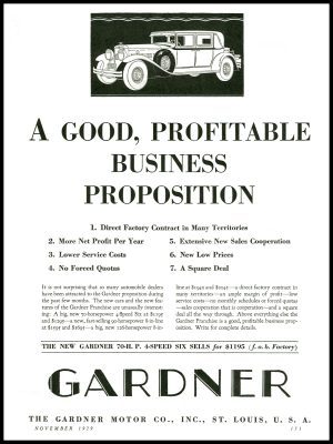 1929 Gardner Automobiles Collectible New Metal Sign: Franchise Opportunity - Image 1