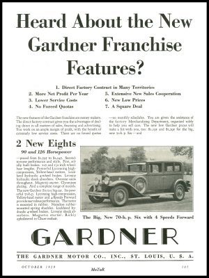 1929 Gardner Automobiles Collectible New Metal Sign: Six Model