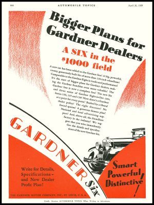 1929 Gardner Motor Cars Collectible New Metal Sign: Gardner Six Model