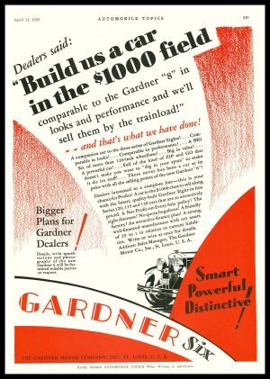 1929 Gardner Automobiles Collectible New Metal Sign: Six Model