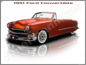 1951 Ford Convertible Collectible Metal Sign: Brilliant Restoration!
