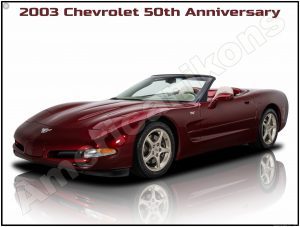 2003 Chevrolet Corvette Collectible Metal Sign: 50th Anniversary Edition