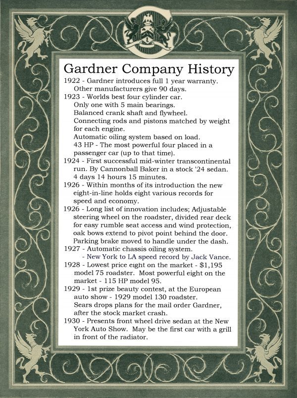Gardner Company History