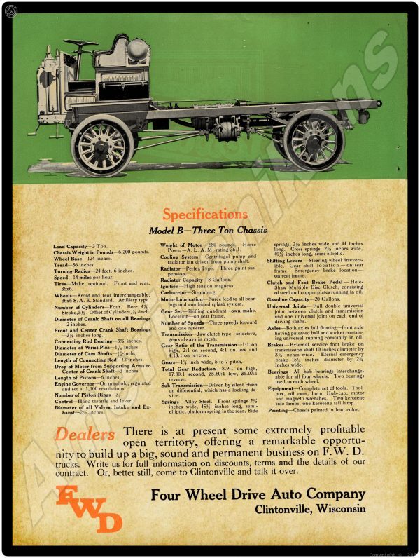 1917 FWD Trucks Green