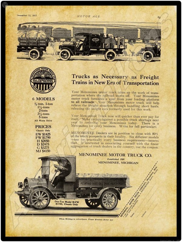 1917 Menominee Trucks 1