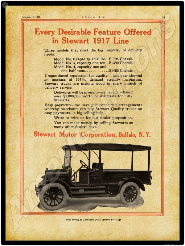 1917 Stewart Motor Trucks 2
