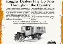 1923 Ruggles Motor Trucks Collectible Metal Sign: Saginaw, Michigan