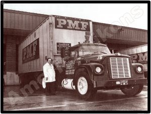International Trucks Collectible Metal Sign: Parker Motor Freight Tractor Trailer