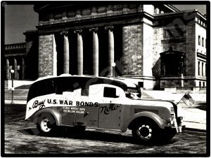 International Trucks Collectible Metal Sign: War Bonds Armored Car