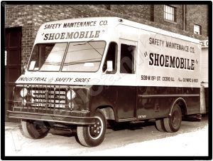 International Trucks Collectible Metal Sign: Shoemobile Stepvan - Chicago, Illinois