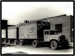 International Trucks Collectible Metal Sign: Keeshin Carriers Tandem Tractor Trailer - Image 1