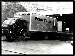 White Trucks Collectible Metal Sign: Penn Fruit Co. Model 3000