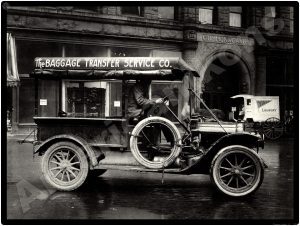 White Trucks Collectible Metal Sign: Baggage Transfer Service Co. - Image 1