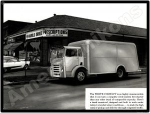 White Trucks Collectible Metal Sign: White Compact COE Delivery Truck
