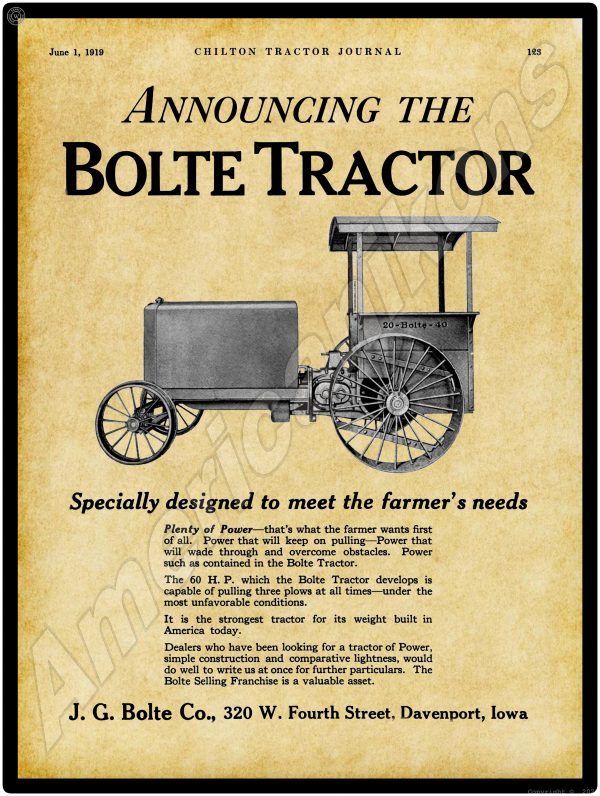 1919 Bolte Tractor