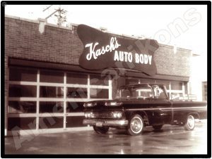 Chevrolet Pickup Truck Collectible Metal Sign: Kasch's Auto Body