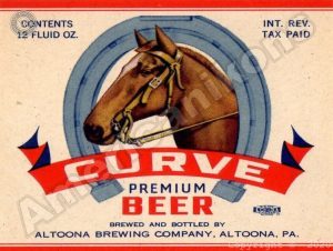 Curve Premium Beer Collectible Metal Sign: Altoona, Pennsylvania