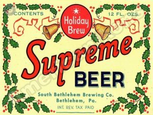 Supreme Beer Collectible Metal Sign: Bethlehem, Pennsylvania