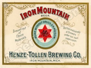 Iron Mountain Beer Collectible Metal Sign: Iron Mountain, Michigan